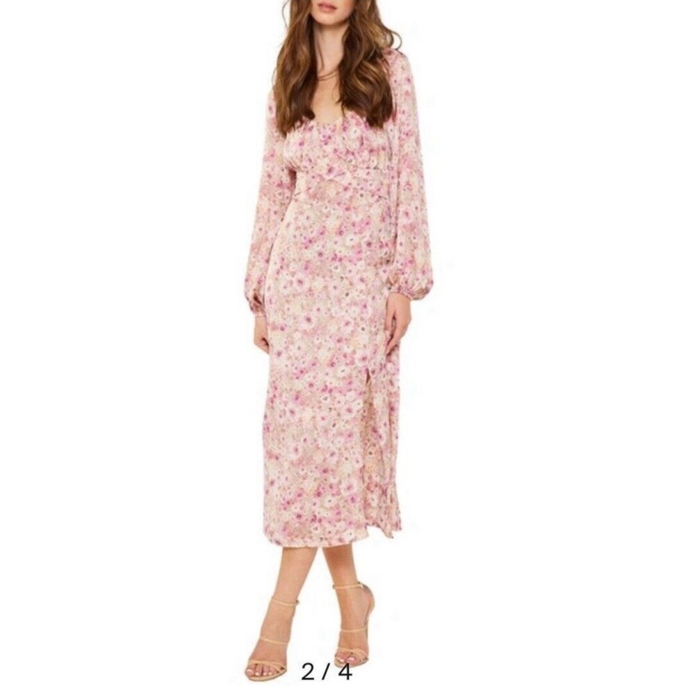 LUSH floral print midi dress NWT